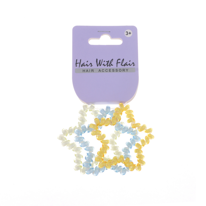 3 pcs Star Shape Spiral Hair Elastic TPU Telephone Line Hair Tie