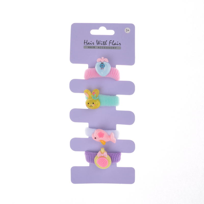 4 Pcs Hair Ponytail Holder Hair Elastic for Girl
