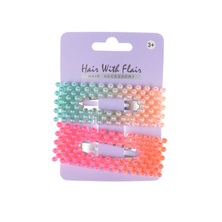 2 Pcs Big Pearl Hair Clips Metal Clips for Girl