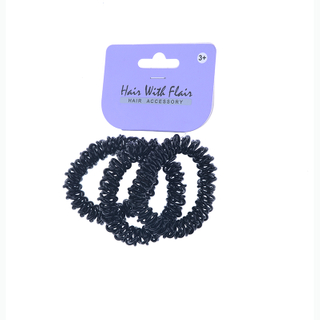 3 Pcs Spiral Hair Elastic TPU Telephone Line Hair Tie