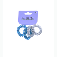 4 Pcs Spiral Hair Elastic TPU Telephone Line Hair Tie