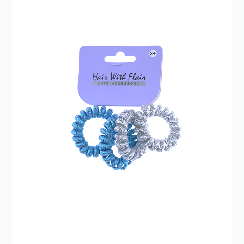 4 Pcs Spiral Hair Elastic TPU Telephone Line Hair Tie