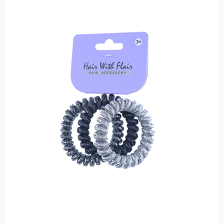 3 Pcs Spiral Hair Elastic TPU Telephone Line Hair Tie