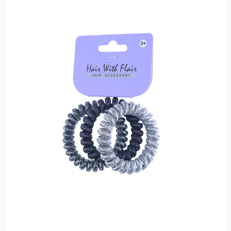 3 Pcs Spiral Hair Elastic TPU Telephone Line Hair Tie