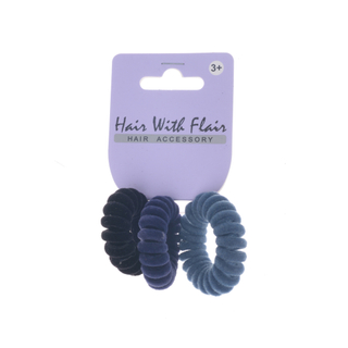 3 Pcs Big Spiral Hair Elastic TPU Telephone Line Hair Tie