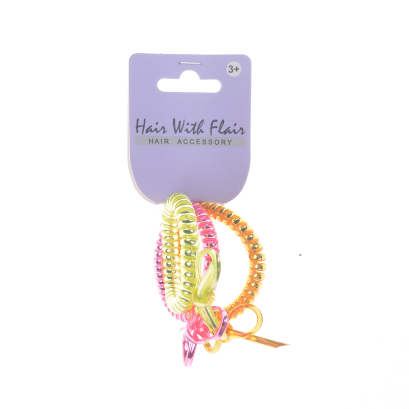 3 Pcs Spiral Hair Elastic TPU Telephone Line Hair Tie with Bow