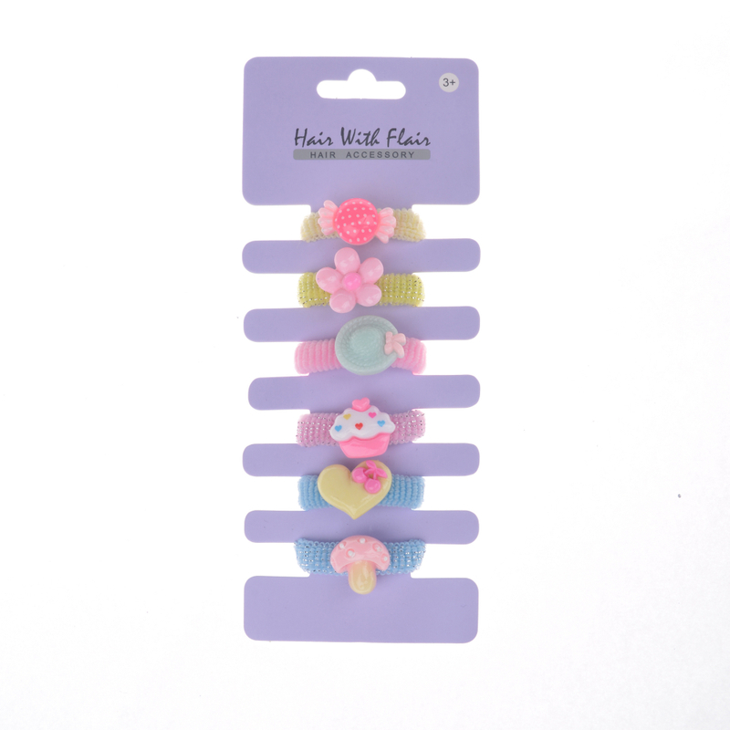 6 Pcs Hair Ponytail Holder Hair Elastic for Girl