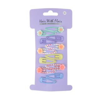 12 Pcs Hair Clips Snap Clips with sun flowerl Charm for Girl