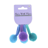 Macarons color cotton elastic with pompom hair band set ponytail holders for girl
