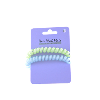 2 Pcs Spiral Hair Elastic TPU Telephone Line Hair Tie