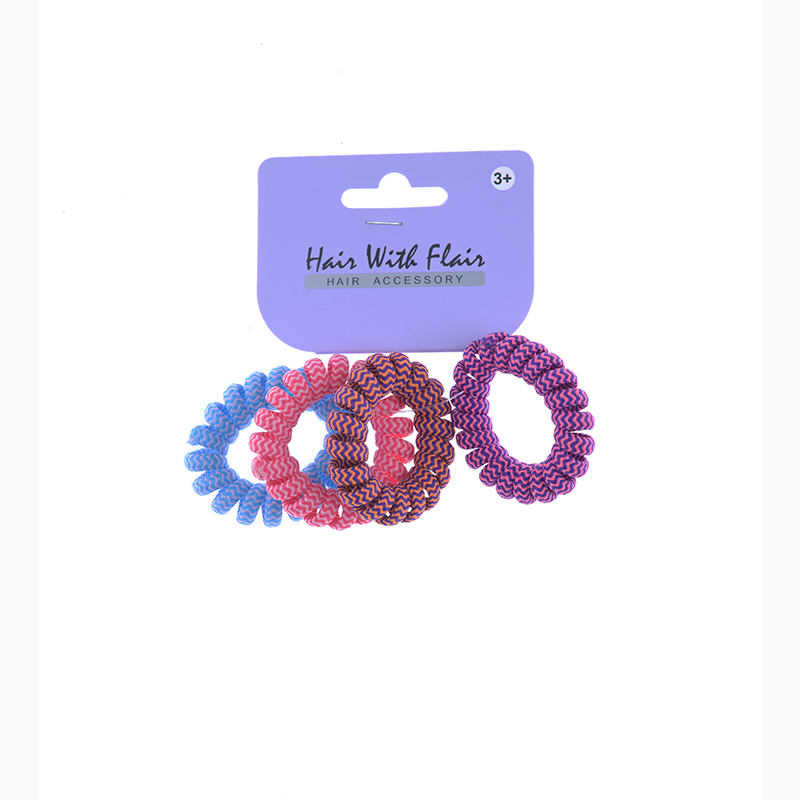 4 Pcs Spiral Hair Elastic TPU Telephone Line Hair Tie