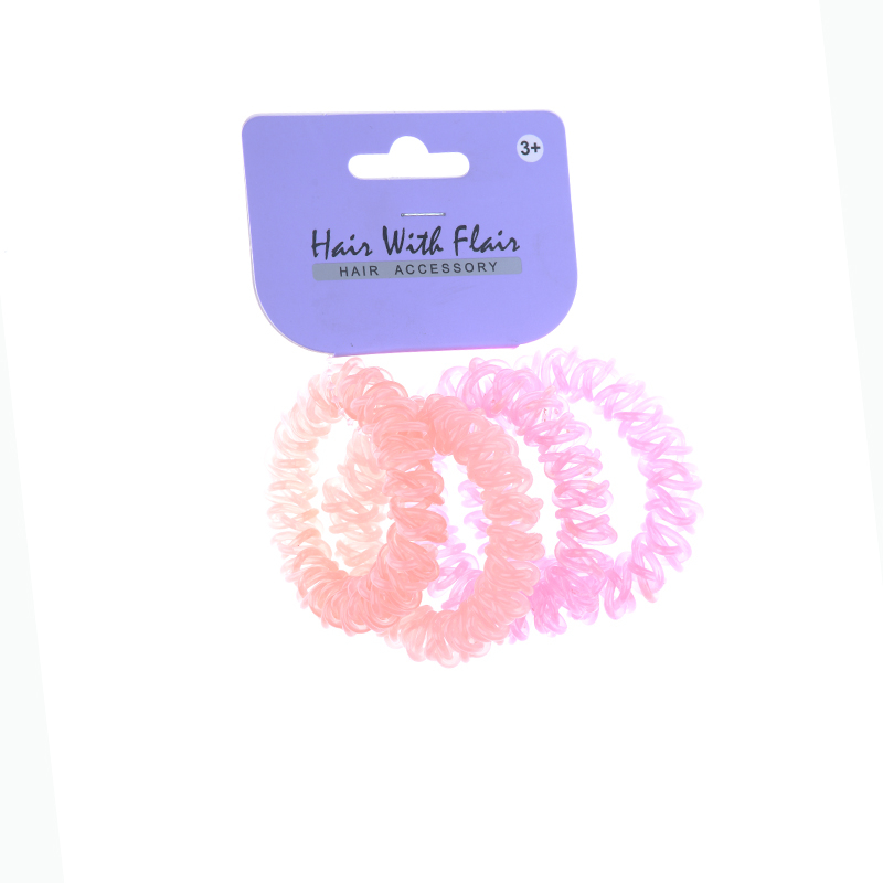 4 Pcs Spiral Hair Elastic TPU Telephone Line Hair Tie