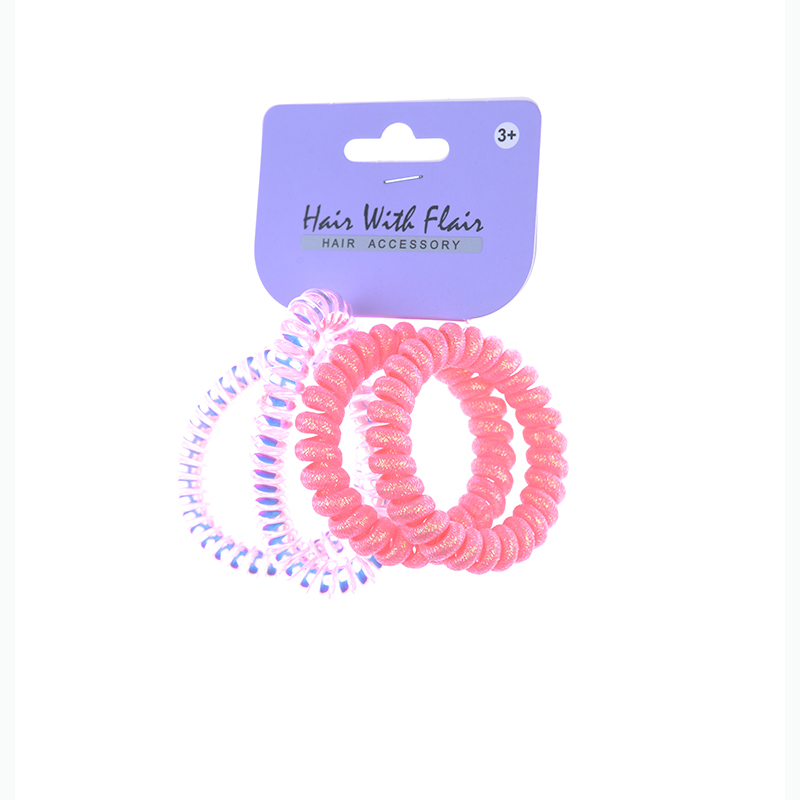 4 Pcs Spiral Hair Elastic TPU Telephone Line Hair Tie