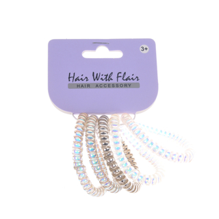 3 Pcs Spiral Hair Elastic TPU Telephone Line Hair Tie