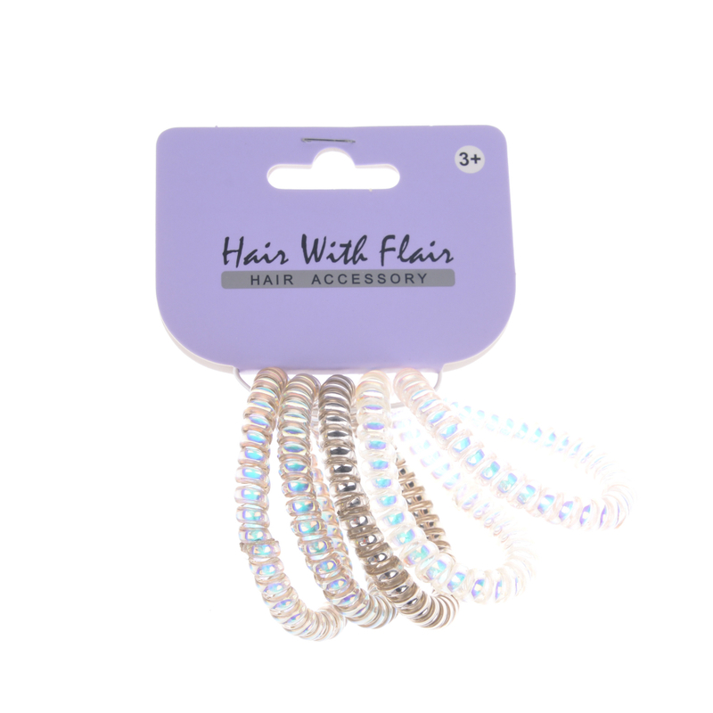 3 Pcs Spiral Hair Elastic TPU Telephone Line Hair Tie