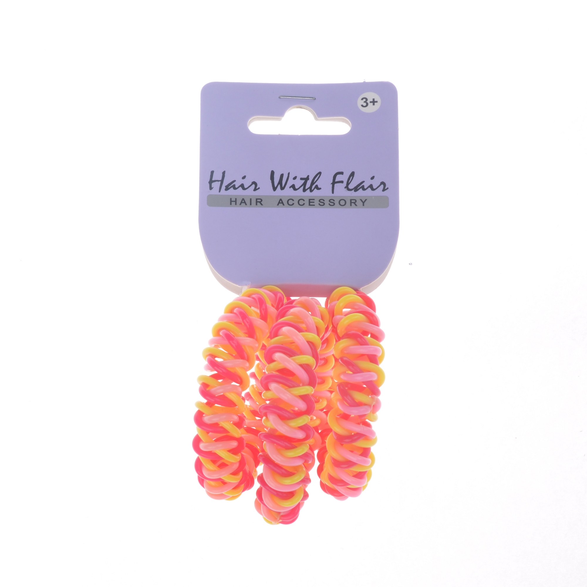 3pcs 2 color Spiral Hair Elastic TPU Telephone Line Hair Tie