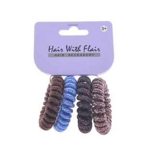 4 Pcs Spiral Hair Elastic TPU Telephone Line Hair Tie