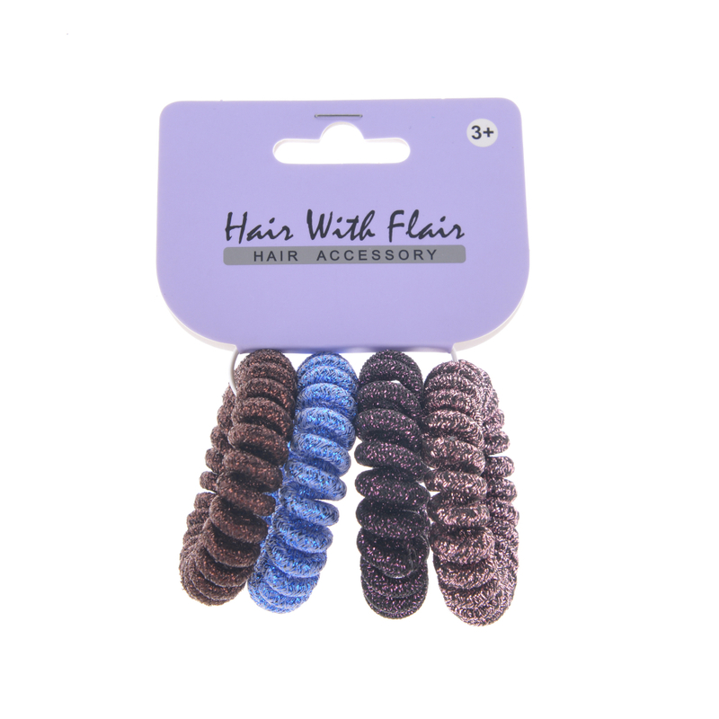 4 Pcs Spiral Hair Elastic TPU Telephone Line Hair Tie