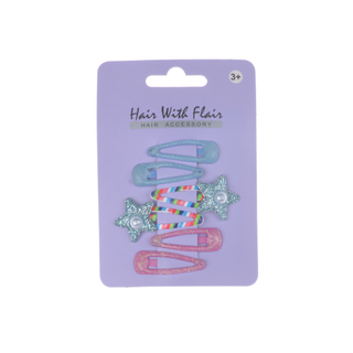 6 Pcs star Hair Clips Metal Clips for Girl