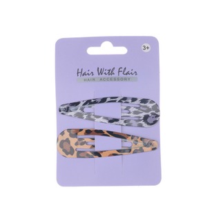 2 Pcs Printed Big Hair Clips Metal Clips for Girl