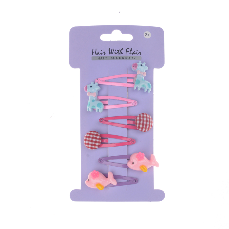 6 Pcs Fish Hair Clips Metal Clips for Girl