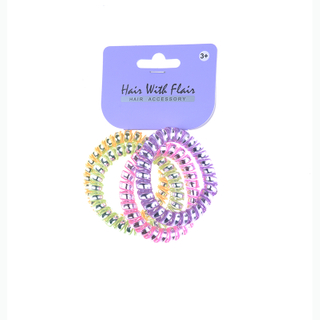 4 Pcs Spiral Hair Elastic TPU Telephone Line Hair Tie