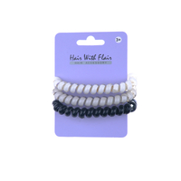 3 Pcs Spiral Hair Elastic TPU Telephone Line Hair Tie
