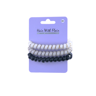3 Pcs Spiral Hair Elastic TPU Telephone Line Hair Tie