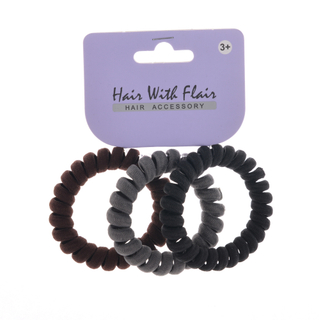 3 Pcs Spiral Hair Elastic TPU Telephone Line Hair Tie
