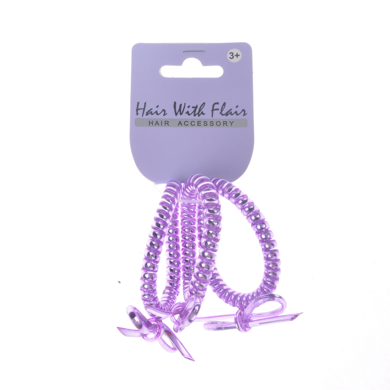 3 Pcs Spiral Hair Elastic TPU Telephone Line Hair Tie with Bow
