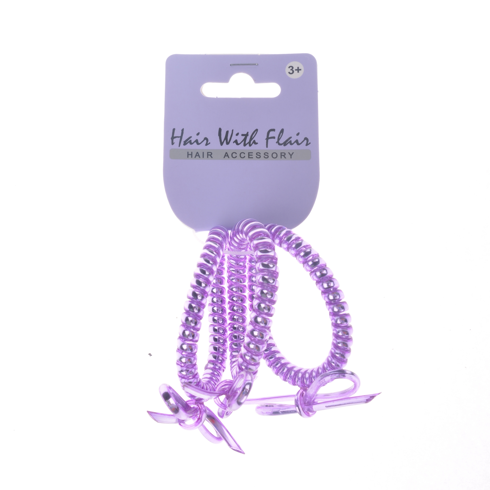 3 Pcs Spiral Hair Elastic TPU Telephone Line Hair Tie with Bow