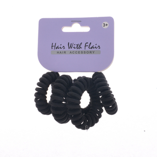 4 Pcs Spiral Hair Elastic TPU Telephone Line Hair Tie with Pearl