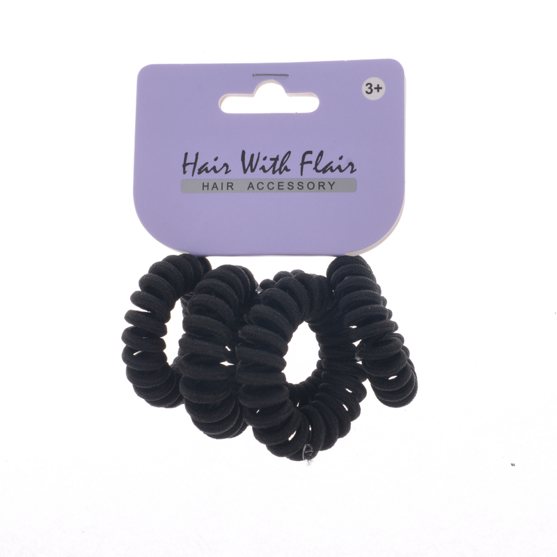 4 Pcs Spiral Hair Elastic TPU Telephone Line Hair Tie with Pearl