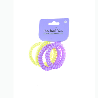 4 Pcs Spiral Hair Elastic TPU Telephone Line Hair Tie