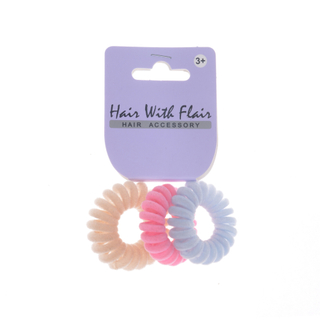 3 Pcs Spiral Hair Elastic TPU Telephone Line Hair Tie