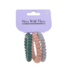 4 Pcs Bright Color Spiral Hair Elastic TPU Telephone Line Hair Tie with Pearl