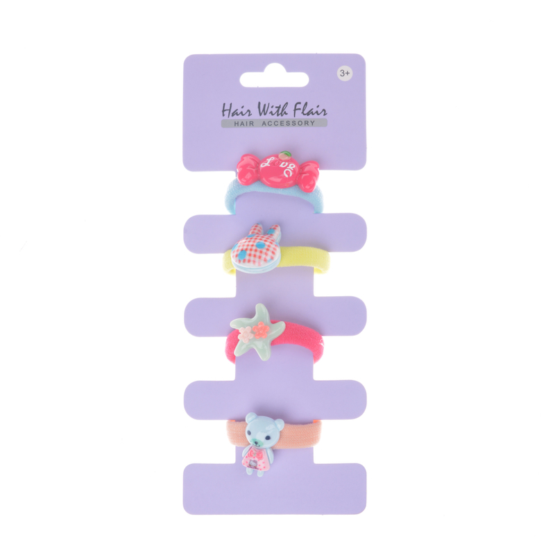 4 Pcs Hair Ponytail Holder Hair Elastic for Girl