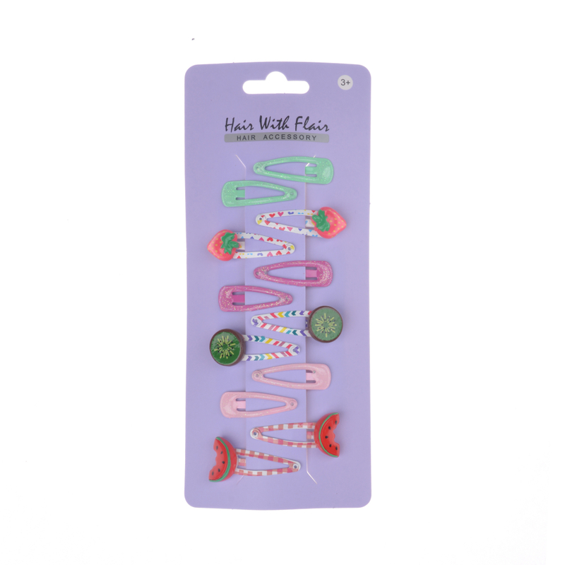 12 Pcs Fruit Hair Clips Metal Clips for Girl
