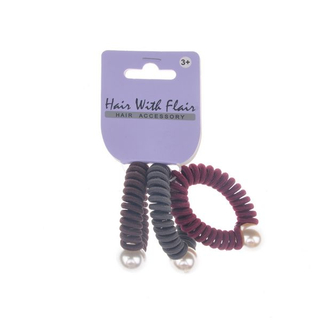 Fashion TPU telephone line hair tie with pearl decoration for women